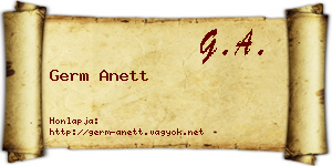 Germ Anett névjegykártya